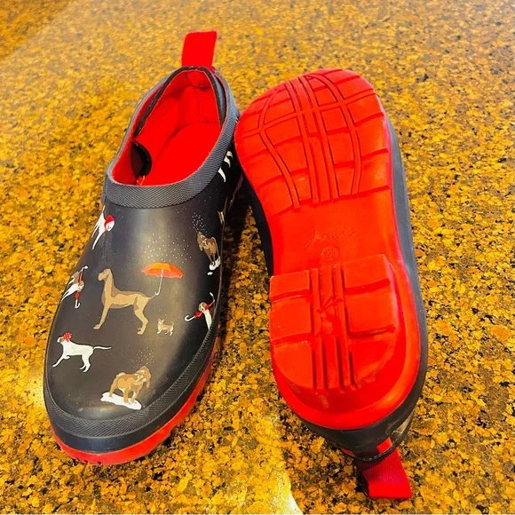 Joules Wellibob Navy Rain Shoes with Dog Print Sz: US10 UK8 EU42 Slip-On - Picture 4 of 9